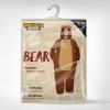 imageSpooktacular Creations Adults Unisex Pajama Simple Bear Hooded Jumpsuit Costume with Hat Brown Bear ZipUp Hooded Sleepwear
