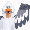imageSpooktacular Creations Adults Unisex Seagull Pajama Seagull Hooded Jumpsuit Costume ZipUp Hooded Sleepwear