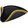 imageSpooktacular Creations Black Pirate Hat Colonial Tricorn Hat with Gold Trimming for Adults Halloween Renaissance Costume Accessory for Revolutionary War RolePlay Party