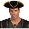 imageSpooktacular Creations Black Pirate Hat Colonial Tricorn Hat with Gold Trimming for Adults Halloween Renaissance Costume Accessory for Revolutionary War RolePlay Party