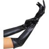 imageSpooktacular Creations Black Wet Look Long Gloves Faux Patent Leather Dress Gloves for Women Halloween Costume Accessory Evening Opera Party Cosplay Photoshoot