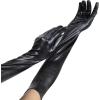 imageSpooktacular Creations Black Wet Look Long Gloves Faux Patent Leather Dress Gloves for Women Halloween Costume Accessory Evening Opera Party Cosplay Photoshoot