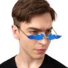 imageSpooktacular Creations Blue Flame Glasses Rimless Blue Fire Glasses Halloween Fire Sunglasses for All Flame Sunglasses for Halloween Costumes Devil AccessoriesBlue