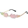 imageSpooktacular Creations Blue Flame Glasses Rimless Blue Fire Glasses Halloween Fire Sunglasses for All Flame Sunglasses for Halloween Costumes Devil AccessoriesPink