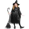imageSpooktacular Creations Classic Kids Witch Costume Toddler Gothic Sorceress Black Witch Dress with Broom and Hat for Girls Halloween Themed Parties MMedium810 yrs