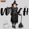 imageSpooktacular Creations Classic Kids Witch Costume Toddler Gothic Sorceress Black Witch Dress with Broom and Hat for Girls Halloween Themed Parties MSmall57 yrs