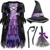 imageSpooktacular Creations Fairytale Witch Cute Witch Costume Deluxe Set with Broom for GirlsPurple