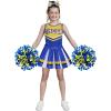 imageSpooktacular Creations Girl Cheerleader Costume Halloween Cute Cheer Uniform Outfit with Accessories for Dress Up PartiesYellow Blue