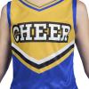 imageSpooktacular Creations Girl Cheerleader Costume Halloween Cute Cheer Uniform Outfit with Accessories for Dress Up PartiesYellow Blue