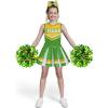 imageSpooktacular Creations Girl Cheerleader Costume Halloween Cute Cheer Uniform Outfit with Accessories for Dress Up PartiesYellow Green
