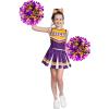 imageSpooktacular Creations Girl Cheerleader Costume Halloween Cute Cheer Uniform Outfit with Accessories for Dress Up PartiesYellow Purple