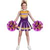 imageSpooktacular Creations Girl Cheerleader Costume Halloween Cute Cheer Uniform Outfit with Accessories for Dress Up PartiesYellow Purple