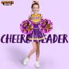 imageSpooktacular Creations Girl Cheerleader Costume Halloween Cute Cheer Uniform Outfit with Accessories for Dress Up PartiesYellow Purple
