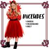 imageSpooktacular Creations Girls Devil Costume Child Devil Dress with Demon Horn Headband for Kids Halloween Role Play Parties