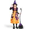imageSpooktacular Creations Girls Light Up Bat Witch Tutu Costume Toddlers Dress with Hat Broom for Kids Halloween Themed PartiesPurple