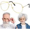 imageSpooktacular Creations Gold Metal Frame Glasses Old Man Old lady Costume Halloween Classic Glasses Accessory for Kids Men Women Grandma 80s 90s Dress Up Halloween Costume Prop