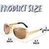 imageSpooktacular Creations Gold Sunglasses Disco Glasses 50s 60s 70s Glasses for Halloween Party Costume Rockstar Accessories Gold Celebrity Sunglasses for women and men