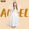 imageSpooktacular Creations Halloween Angel Costume Girls Kids Princess Dress Toddlers Tulle Angel Set with AccessoriesWhite