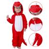 imageSpooktacular Creations Halloween Baby Dinosaur Costume Unisex Dinosaur Jumpsuit for Halloween Cosplay Costume Themed PartyRed