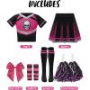 imageSpooktacular Creations Halloween Cheerleader Costume Girls Bad Spirit Costume for Kids Skull Scary Outfit with AccessoriesBlack Rosy