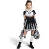 imageSpooktacular Creations Halloween Cheerleader Costume Girls Bad Spirit Costume for Kids Skull Scary Outfit with AccessoriesBlack White