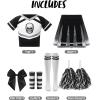 imageSpooktacular Creations Halloween Cheerleader Costume Girls Bad Spirit Costume for Kids Skull Scary Outfit with AccessoriesBlack White