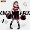 imageSpooktacular Creations Halloween Cheerleader Costume for Girls Kids Zombie Cheerleader Outfit Dead Fearleader DressRed Black