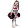 imageSpooktacular Creations Halloween Cheerleader Costume for Girls Kids Zombie Cheerleader Outfit Dead Fearleader DressRed White
