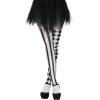 imageSpooktacular Creations Halloween Clown Tights for Adult Women Halloween Black and White Harlequin Tights for Halloween Costume Cosplay Parties