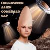 imageSpooktacular Creations Halloween Cone Bald Head Latex Bald Wig Cap for Men Woman Adult Kid Boy Girl Halloween Alien Cosplay Costume Accessory Egg Shaped Head Party Dress Up Masquerade Makeup Prop