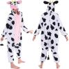 imageSpooktacular Creations Halloween Cow Pajama Adult Unisex Cow Costume Animal Hooded Jumpsuit Costume for Themed Cosplay PartyPink White