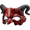 imageSpooktacular Creations Halloween Demon Mask Scary Red Ram Horn Devil and Half Face Masquerade Foam Mask for Adults Kids Halloween Cosplay Costume Accessories Party Dress Up