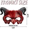 imageSpooktacular Creations Halloween Demon Mask Scary Red Ram Horn Devil and Half Face Masquerade Foam Mask for Adults Kids Halloween Cosplay Costume Accessories Party Dress Up