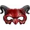 imageSpooktacular Creations Halloween Demon Mask Scary Red Ram Horn Devil and Half Face Masquerade Foam Mask for Adults Kids Halloween Cosplay Costume Accessories Party Dress Up