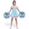 imageSpooktacular Creations Halloween Girl Cheerleader Costume Cheer Uniform Set Cheerleading Outfit for Halloween DressUp PartyLight Blue