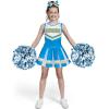 imageSpooktacular Creations Halloween Girl Cheerleader Costume Cheer Uniform Set Cheerleading Outfit for Halloween DressUp PartySky Blue