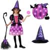 imageSpooktacular Creations Halloween Girls Light Up Witch Costume Toddlers Witch Tutu Dress for Kids Halloween Themed Parties