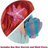 imageSpooktacular Creations Halloween Girls Mermaid Wig Red Long Curly Wig with Star Barrett and Shell Purse for Kids Mermaid Costume Halloween Cosplay Party Accessories