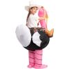 imageSpooktacular Creations Halloween Inflatable Costume Kids Riding an Ostrich Blowup Costume Hat Girls Pink Inflatable Suit