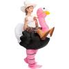 imageSpooktacular Creations Halloween Inflatable Costume Kids Riding an Ostrich Blowup Costume Hat Girls Pink Inflatable Suit