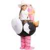 imageSpooktacular Creations Halloween Inflatable Costume Kids Riding an Ostrich Blowup Costume Hat Girls Pink Inflatable Suit