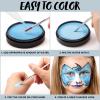 imageSpooktacular Creations Halloween Makeup Face Body Paint Waterproof Foundation Cream Cake Tub Halloween Party Cosplay Clown Sfx Costume and Dress Up Makeup for Adult1 Oz WhiteLight Blue
