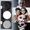 imageSpooktacular Creations Halloween Makeup Palette 3 Colors Face Body Paint with Brush for Zombie Skeleton Clown Witch Football Baseball Sports SFX Costume Cosplay Dress Up 7 Oz White Black GreenBlack White Gray