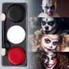 imageSpooktacular Creations Halloween Makeup Palette 3 Colors Face Body Paint with Brush for Zombie Skeleton Clown Witch Football Baseball Sports SFX Costume Cosplay Dress Up 7 Oz White Black Greenwhiteblackred