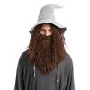 imageSpooktacular Creations Halloween Mens Grey Wizard Curly Wig with Beard Long Gray Funny Father Time Costume Accessory for Adults Cosplay Party Christmas AccessoriesBrown