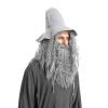 imageSpooktacular Creations Halloween Mens Grey Wizard Curly Wig with Beard Long Gray Funny Father Time Costume Accessory for Adults Cosplay Party Christmas AccessoriesGrey