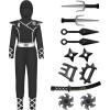 imageSpooktacular Creations Halloween Ninja Costume Ninja Outfit Set for Kids Halloween Costumes for Boys Dress Up PartyBlacksilver