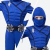 imageSpooktacular Creations Halloween Ninja Costume Ninja Outfit Set for Kids Halloween Costumes for Boys Dress Up PartyBlueblack