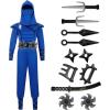 imageSpooktacular Creations Halloween Ninja Costume Ninja Outfit Set for Kids Halloween Costumes for Boys Dress Up PartyBlueblack