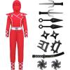 imageSpooktacular Creations Halloween Ninja Costume Ninja Outfit Set for Kids Halloween Costumes for Boys Dress Up PartyRedsilver